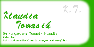 klaudia tomasik business card